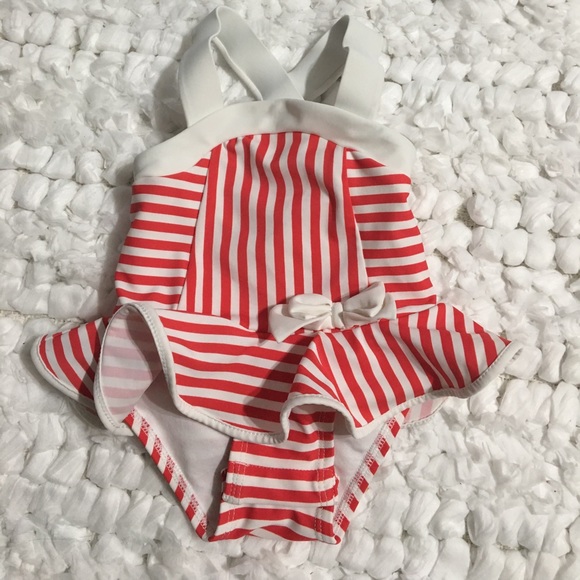 🌸3/$30🌸 CIRCO | red/wht striped ruffle swimsuit - Picture 2 of 3